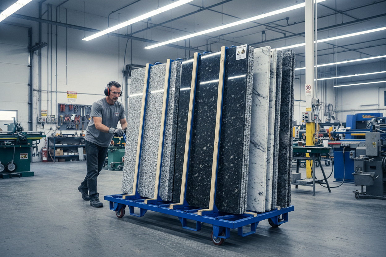 How to Choose a Stone Slab Transport Cart: A-Frame Sizing Guide for Fabricators & Installers