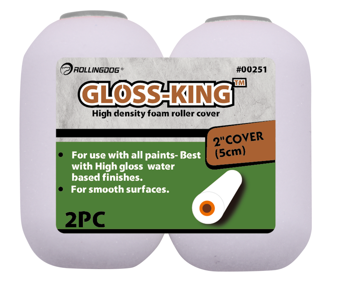 ROLLINGDOG USA GLOSS-KING™ High Density Foam Mini Roller Covers – Smooth High-Gloss Finishes (Multiple Size & Quantity Opt...