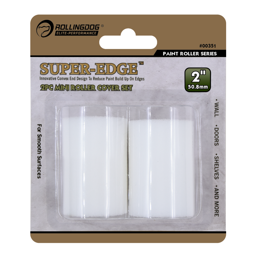 00351-2" SUPER-EDGE™ high-density foam mini roller covers 2 pack