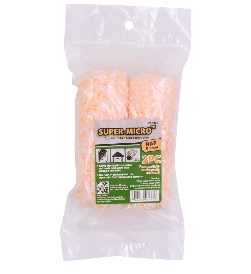 SUPER-MICRO Microfiber Jumbo Mini Roller Cover – 4 inch