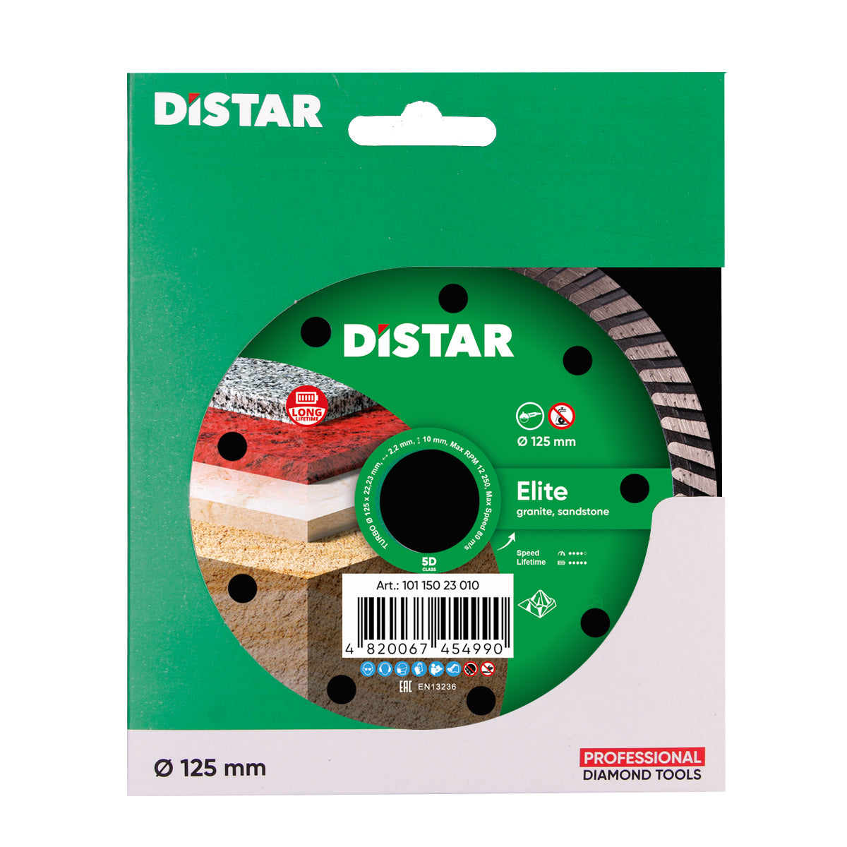 Distar diamond blade packaging on a white background