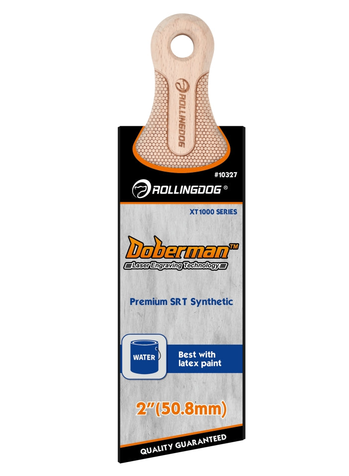 10327-2 inch DOBERMAN Paint Brush with Laser Engraved Beechwood Handle and Stainless Steel Ferrule