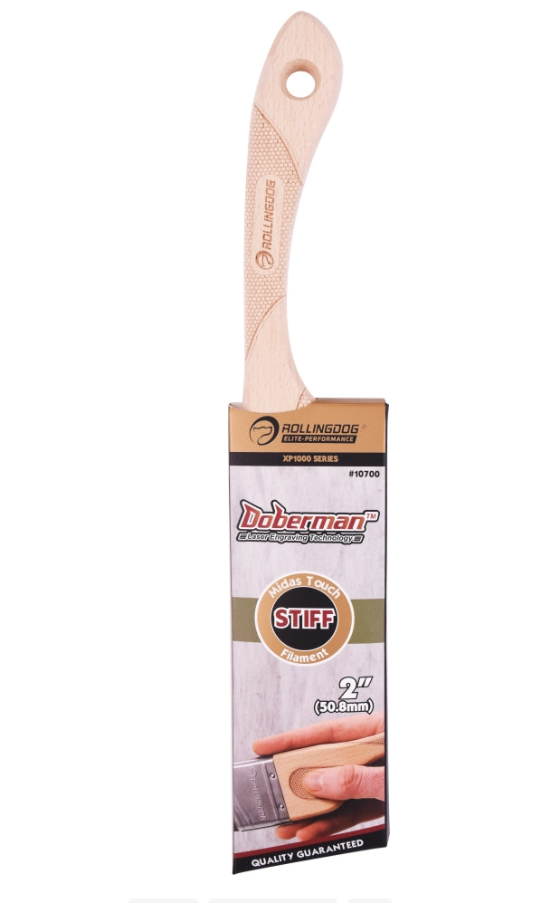 10700 2" DOBERMAN™ angular paint brush with stainless steel ferrule and stiff bristles
