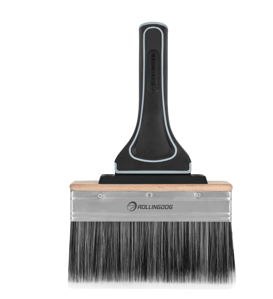 10715 Close-up of fine-tipped solid filaments on wide deck and wall brush