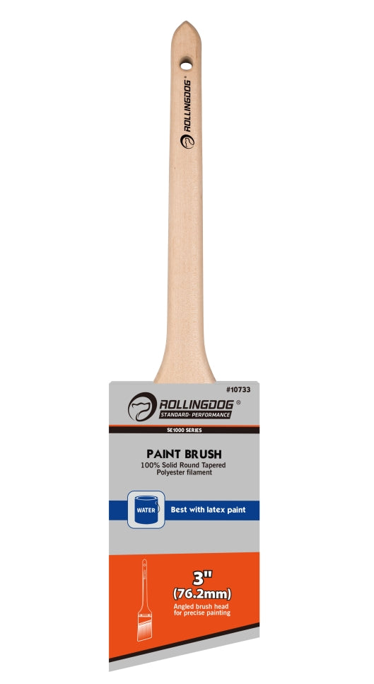 ROLLINGDOG USA SUPER-EDGE™ SE1000 Series Angular Paint Brushes | Precision Polyester Filament (Multiple Sizes) | Close-up ...