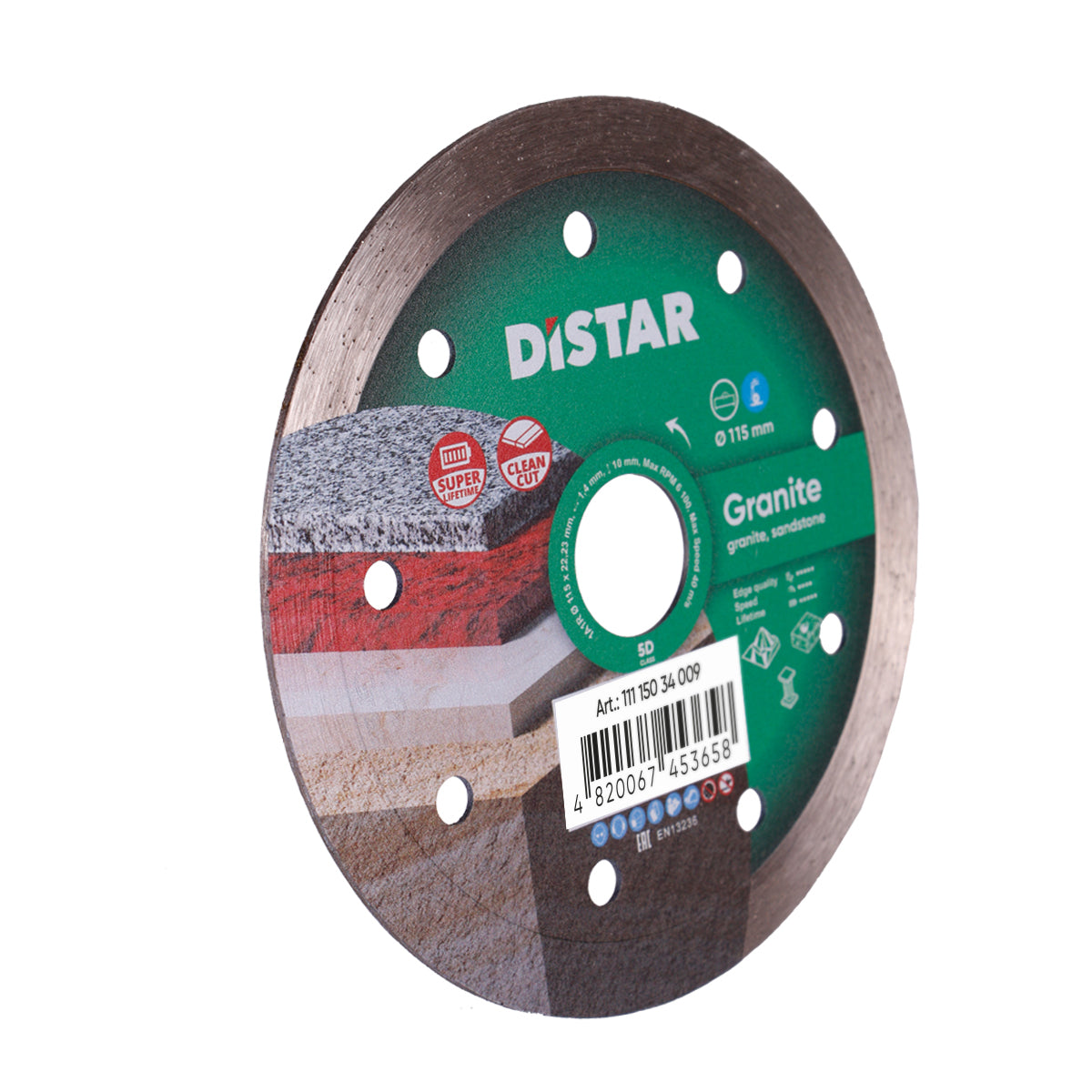 Close-up of DISTAR Granite blade with water cooling design