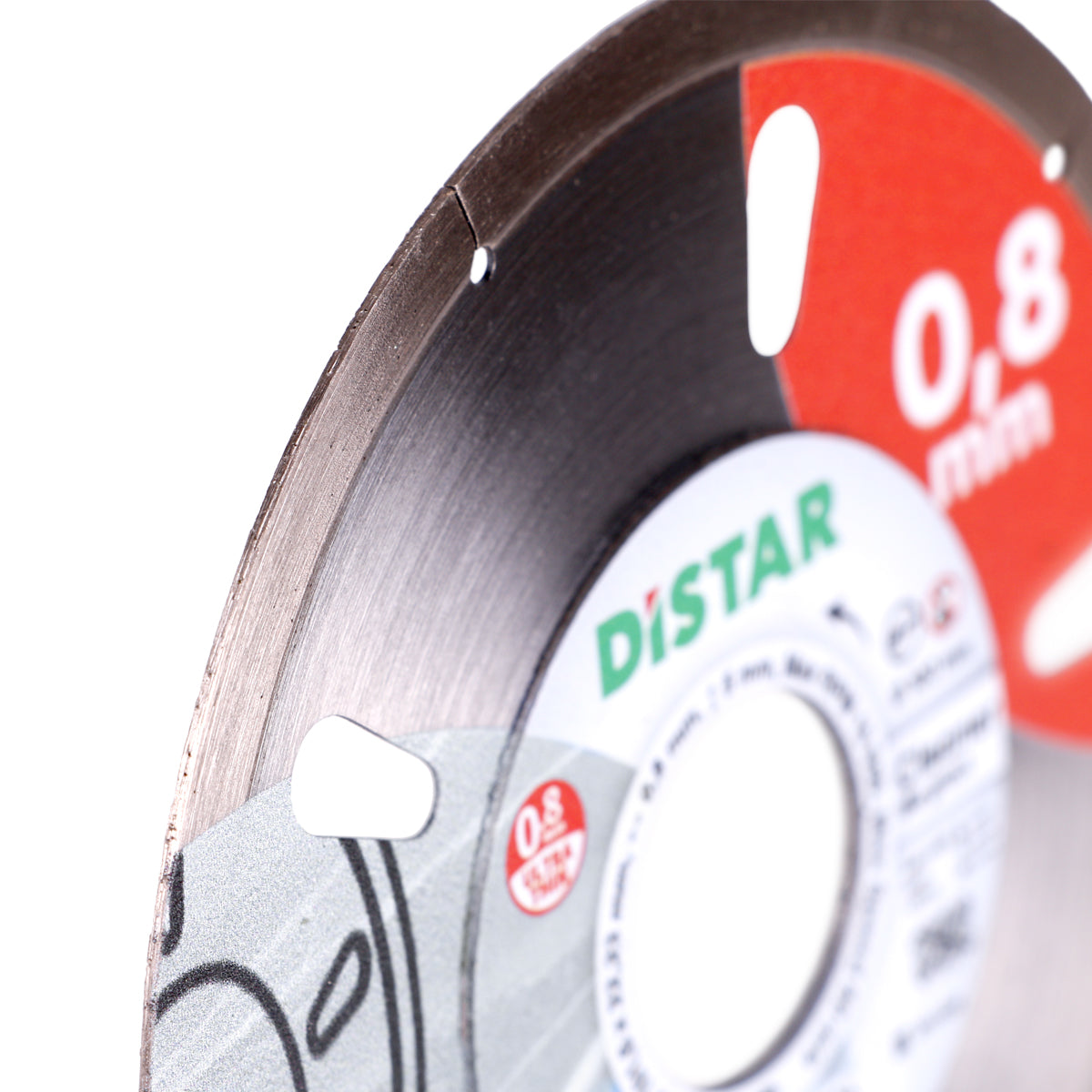 Close-up of Cleaner diamond blade with 0.8 mm thickness for tile seams