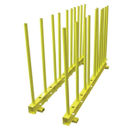Weha 5' Yellow Heavy-Duty Remnant Rack | Feature Detail | glass rack | Pro Tool Haus