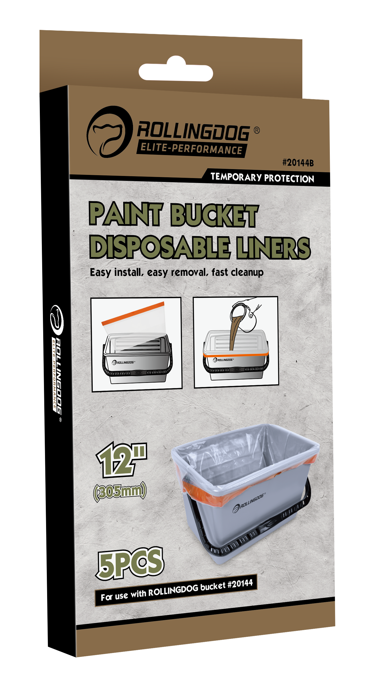ROLLINGDOG USA THE MOLOSSUS™ Jumbo Paint Bucket – Durable Deep Well Bucket with Angled Grid (Multiple Sizes) | Package Vie...