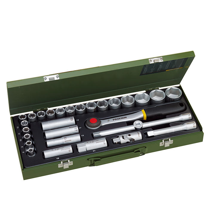 Proxxon 29-piece socket set for powerful mechanical work with 1/2" ratchet | proxxon socket set | Pro Tool Haus