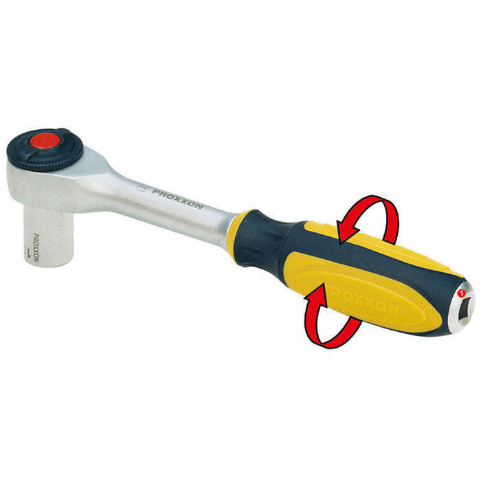 Proxxon Rotary Ratchet 1/4" — 52-Tooth Fine Drive with Offset Function & Quick Release (No. 23082)