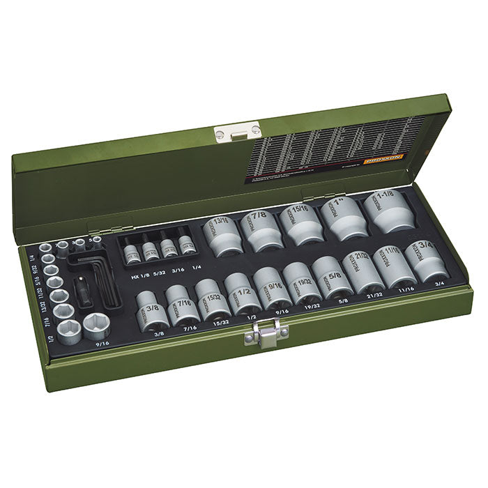 Proxxon 36-piece set of sockets and bit sockets for inch sizes | proxxon socket set | Pro Tool Haus
