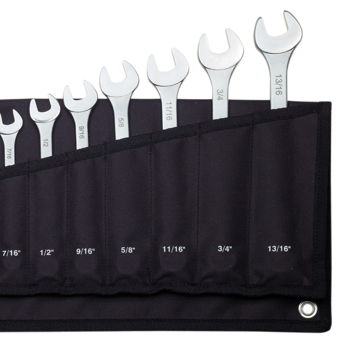 Proxxon SlimLine Combination Spanner Set — 12-Piece Imperial, 1/4" to 13/16" in Canvas Roll Bag (No. 23816)