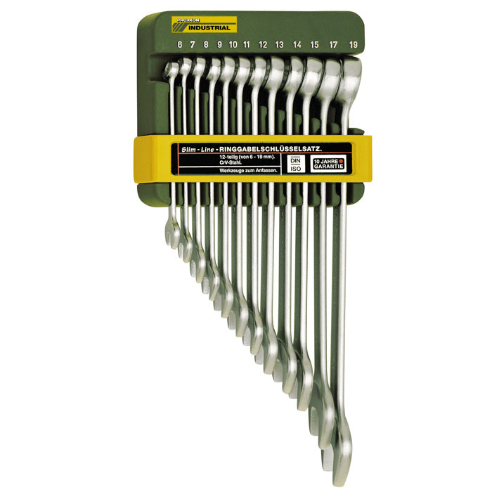 Proxxon SlimLine Combination Spanner Set with Holder — 12-Piece Metric, 6–19mm (No. 23820)