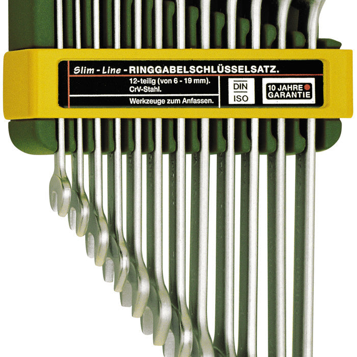 Proxxon SlimLine Combination Spanner Set with Holder — 12-Piece Metric, 6–19mm (No. 23820)