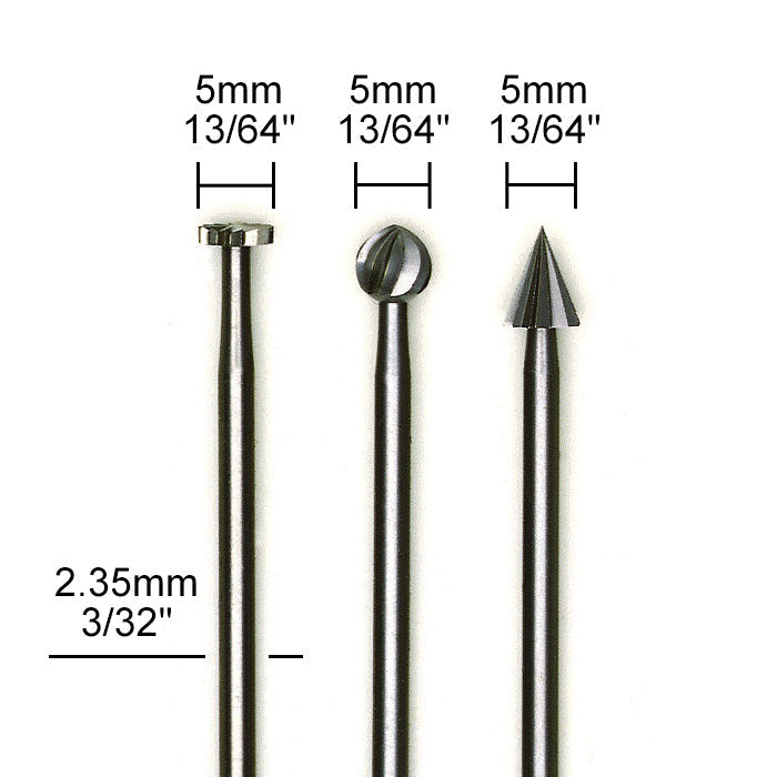 Proxxon Set of Tungsten vanadium precision cutters, 3 pcs., Ø 13/64" | Detail View | Pro Tool Haus