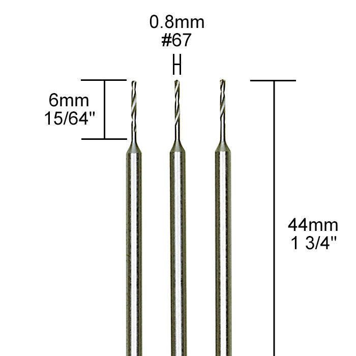 Proxxon Tungsten vanadium micro twist drills, 3 pcs., Ø 1/32" (0,8 mm) | Detail View | Pro Tool Haus