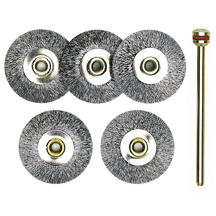 Proxxon Carbon steel wheel brushes, 5 pcs., Ø 7/8" | Pro Tool Haus
