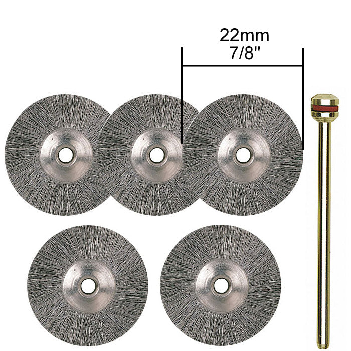 Proxxon Stainless Steel Wire Wheels, 5 pcs. | Detail View | Pro Tool Haus
