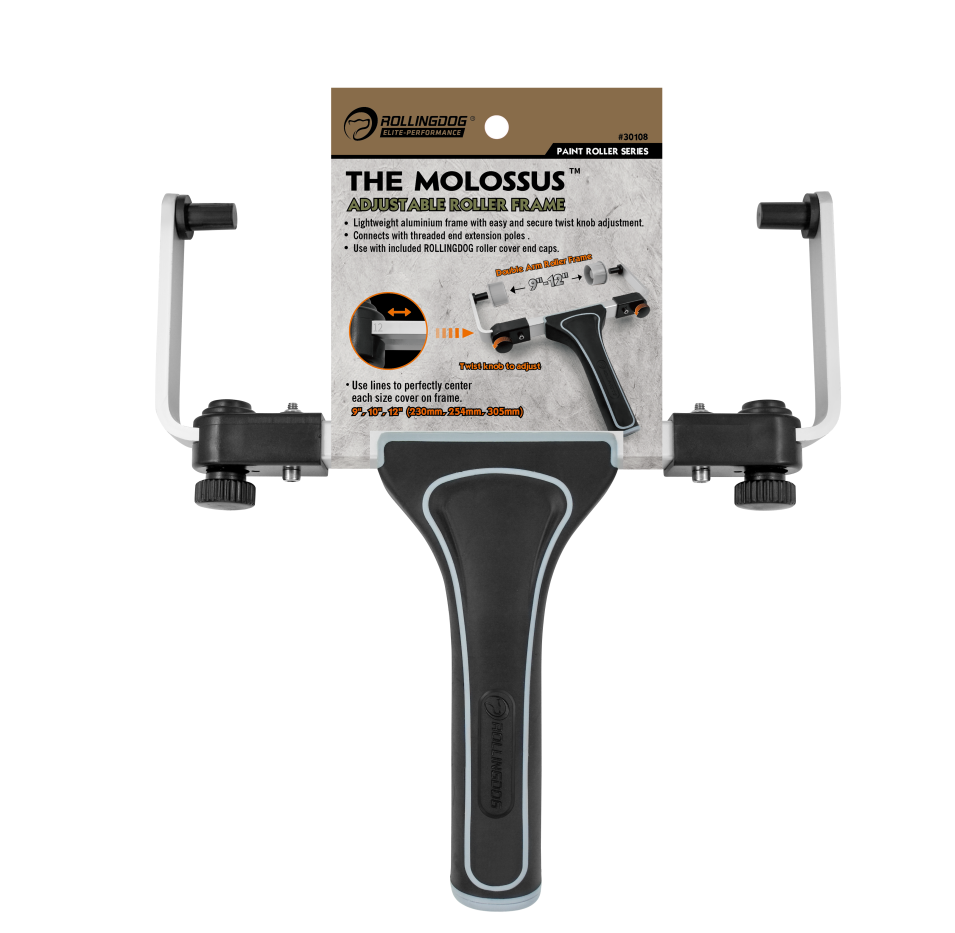ROLLINGDOG USA THE MOLOSSUS™ Adjustable Paint Roller Frame – Lightweight Aluminum Double Arm (Multiple Size Options) | App...