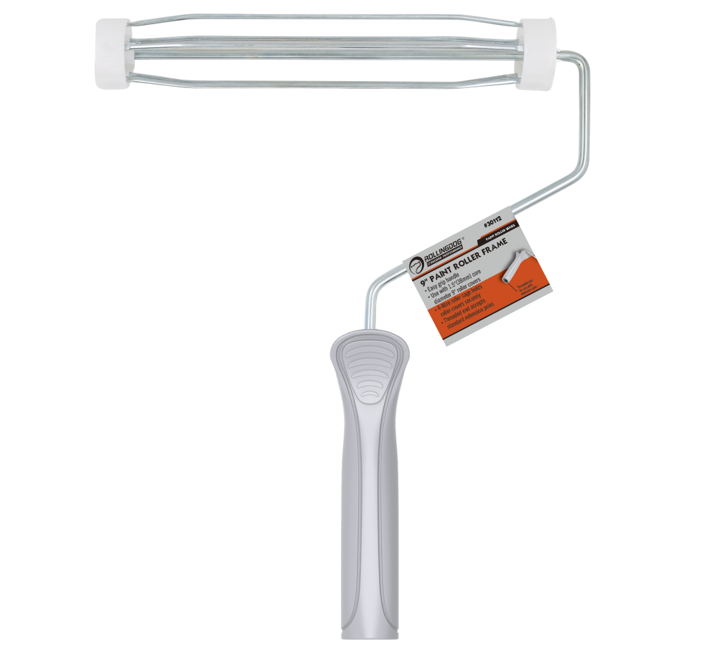 30112 9" paint roller frame with easy grip handle and zinc-plated cage