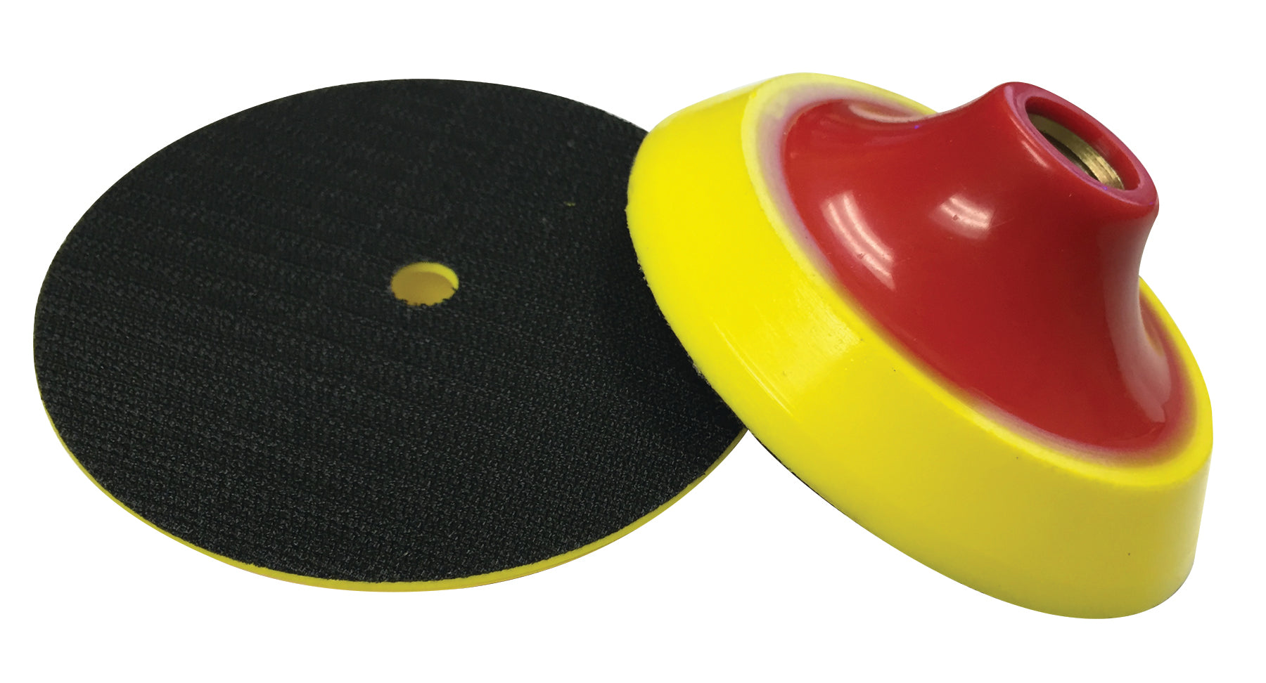 Weha Thick Yellow Foam Hook & Loop Back Up Pad | Feature Detail | 4" | Pro Tool Haus