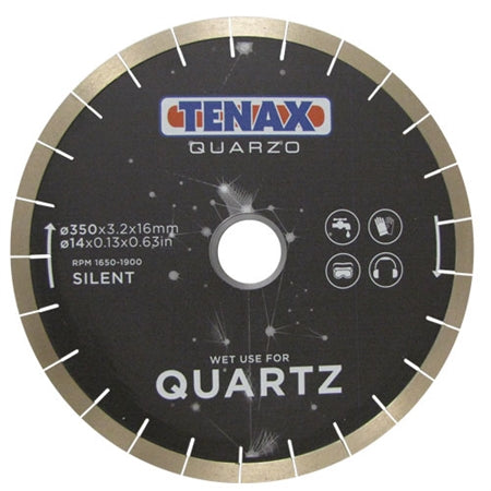 Tenax 14" Quartz Diamond Blade — Bridge Saw Blade for Engineered Quartz & Hard Stone