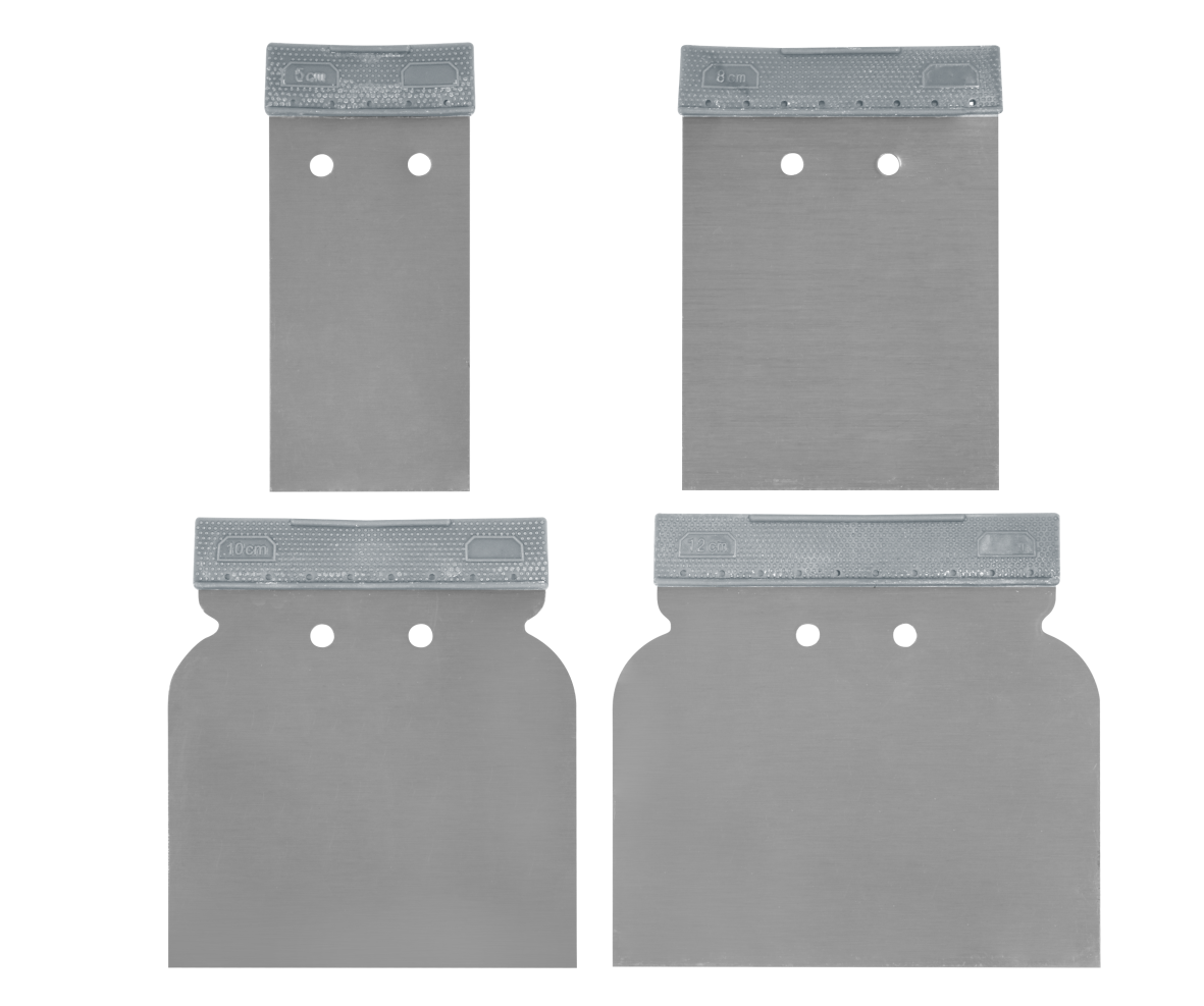 Four gray plastic tools with metal blades by RollingDog