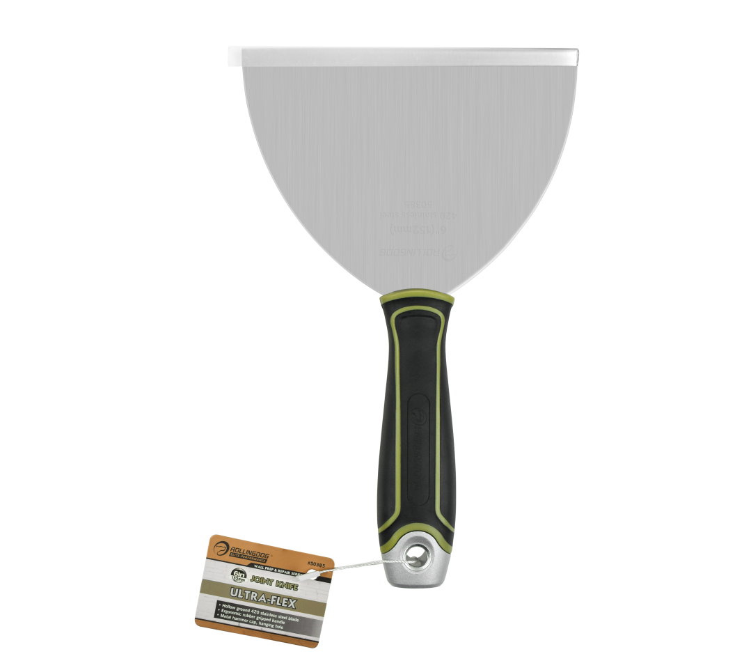 6 inch ultra-flex joint knife with stainless steel blade and ergonomic rubber handle