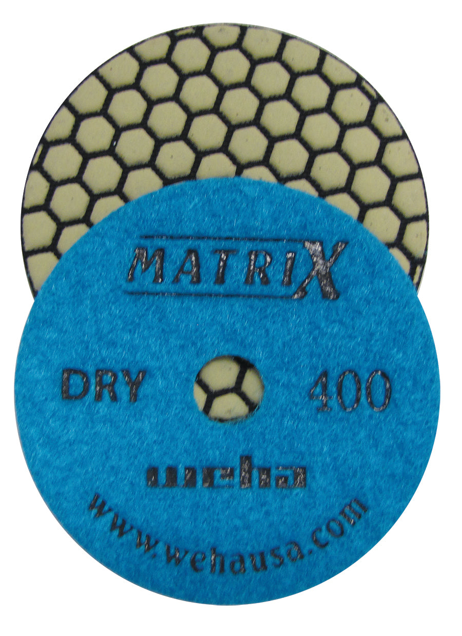 Weha 4" Matrix Dry 7 Step Diamond Polishing Pads | Specification View | diamond polishing pad | Pro Tool Haus