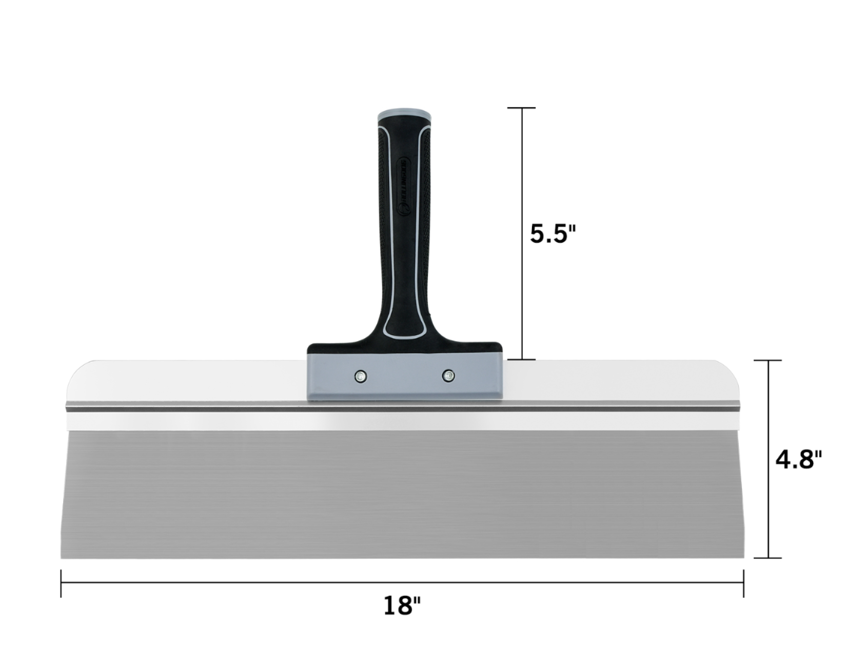 50503-Close-up of 17-inch taping knife showing stainless steel blade and aluminum blade clip