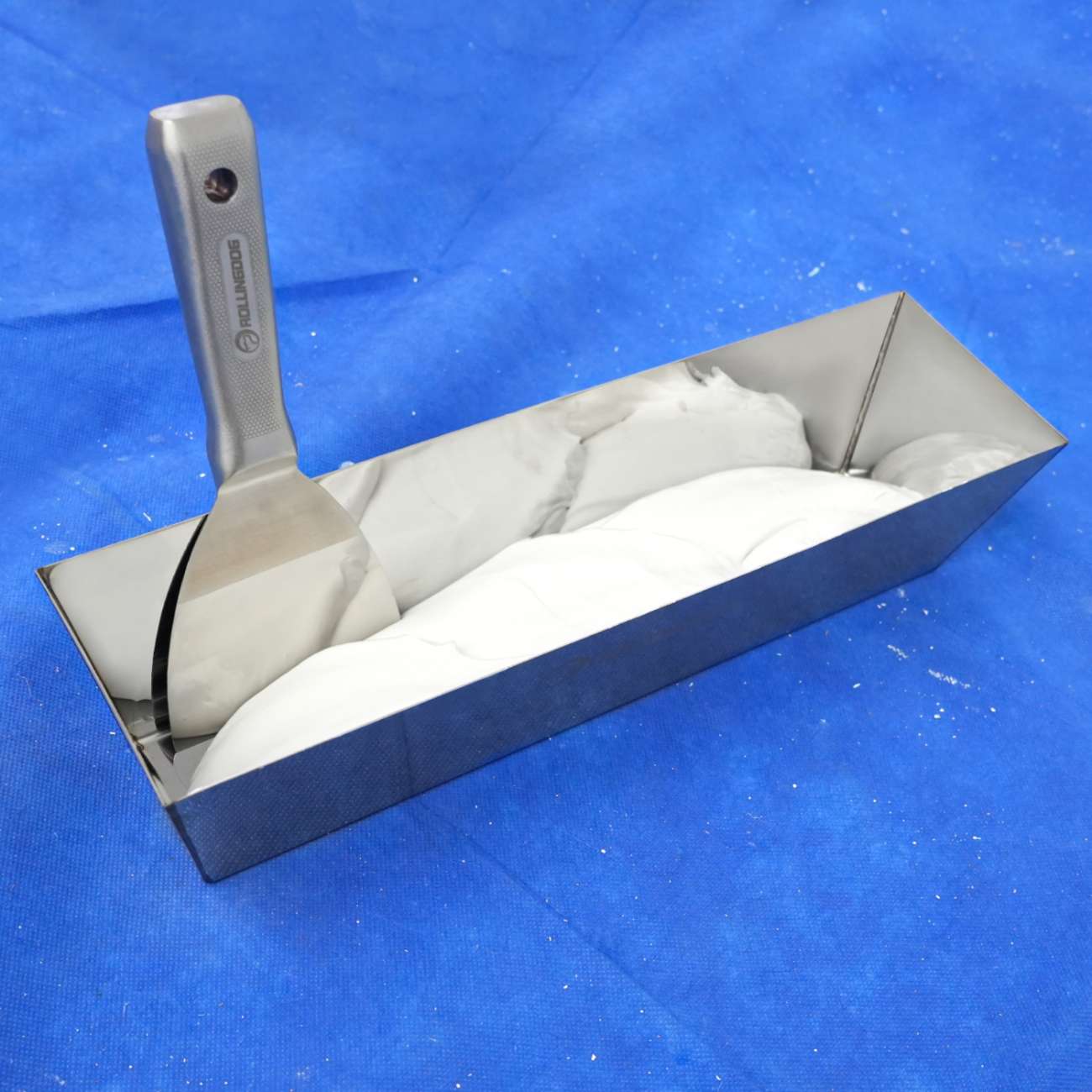 50556-Stainless steel mud pan with welded seams and polished finish