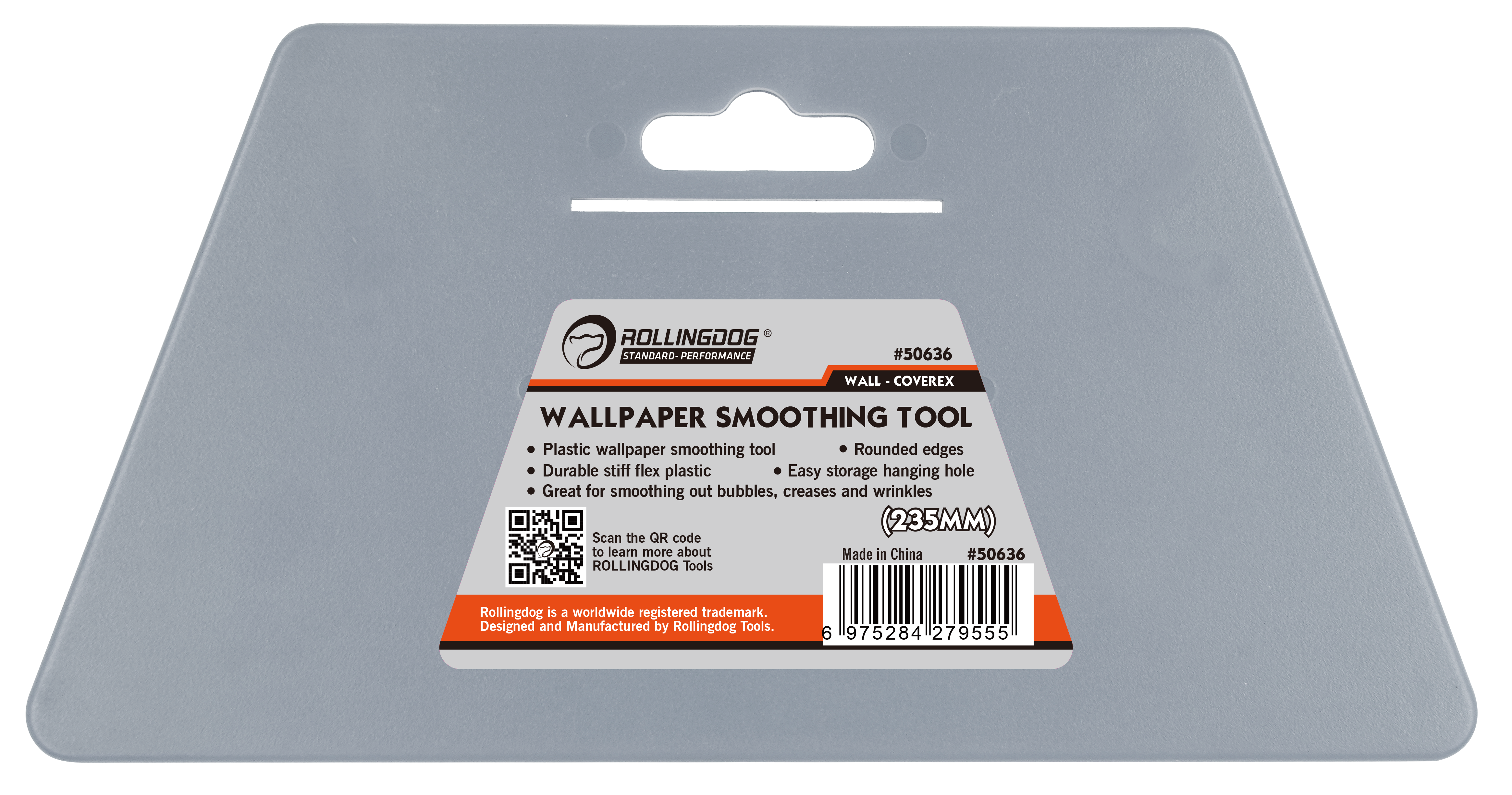 ROLLINGDOG USA 9.25" Wallpaper Smoothing Tool - Flexible Plastic Bubble Remover | Pro Tool Haus