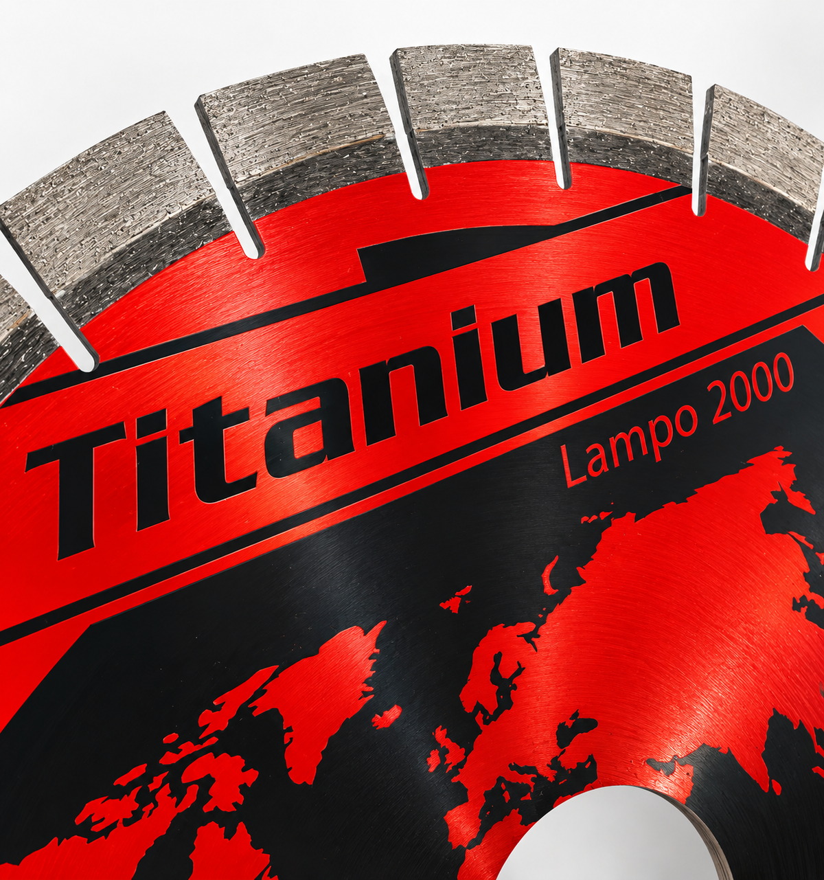 Close-up of Diamant-D Titanium Lampo 2000 diamond blade segments
