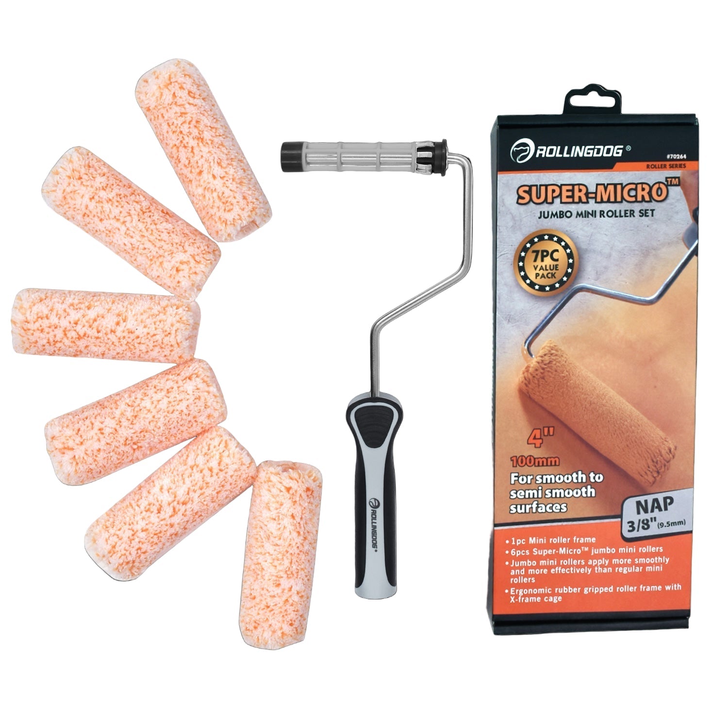 70264-SUPER-MICRO Jumbo Mini Roller Set with frame and covers
