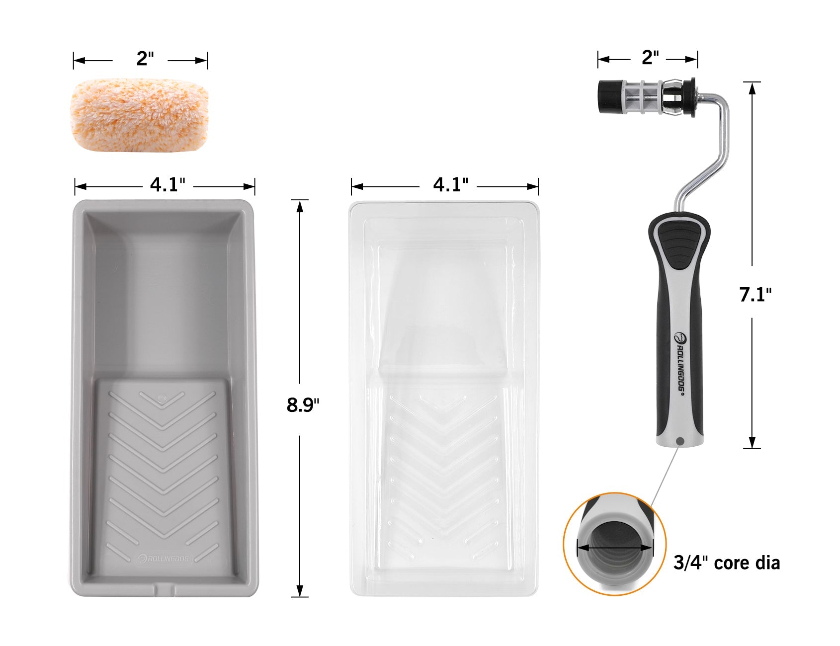 70295-measurements of 70295-Functions of Close-up of Super-Micro microfiber roller cover for smooth paint finish