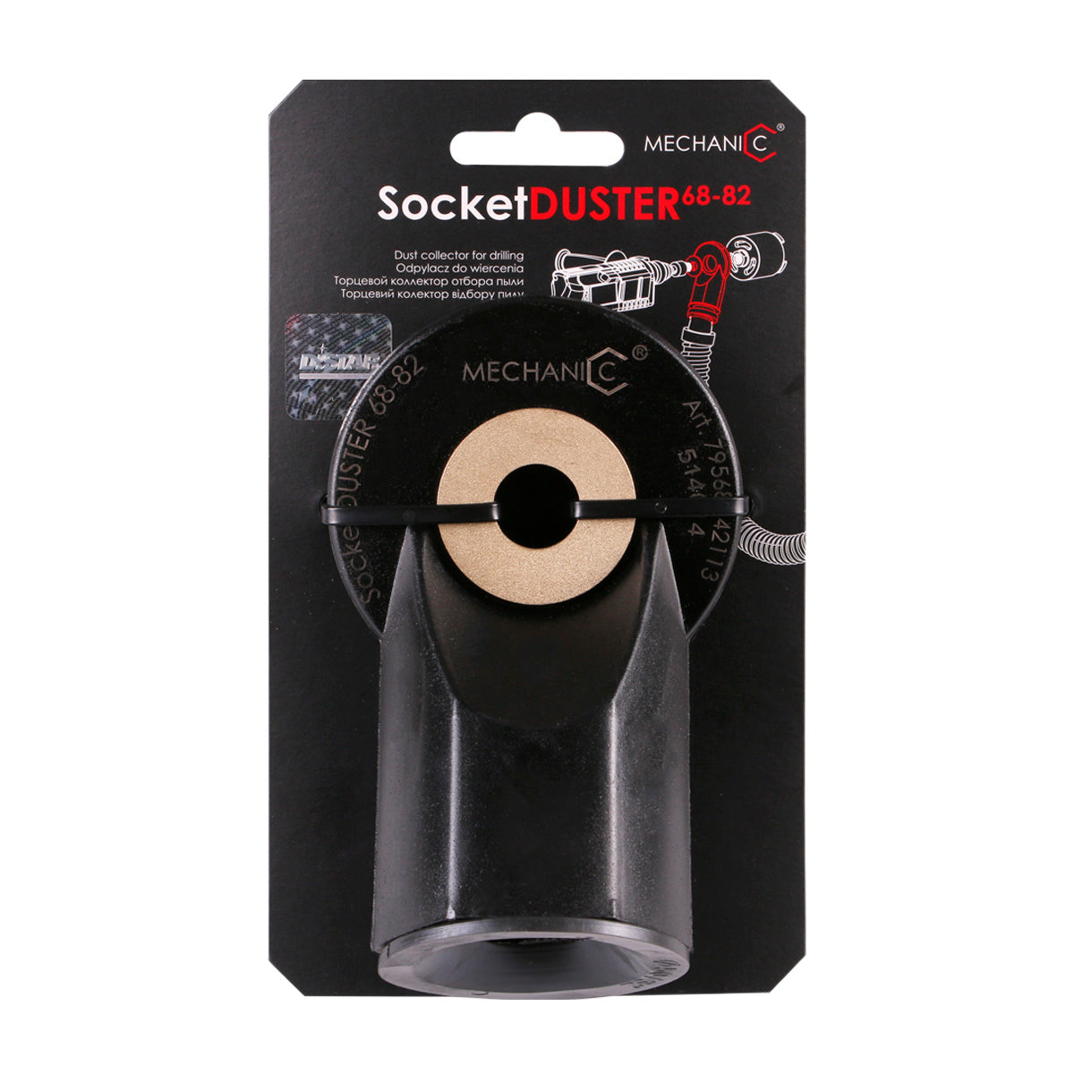 MechaniC SocketDUSTER 68-82 dust collector packaging on a white background