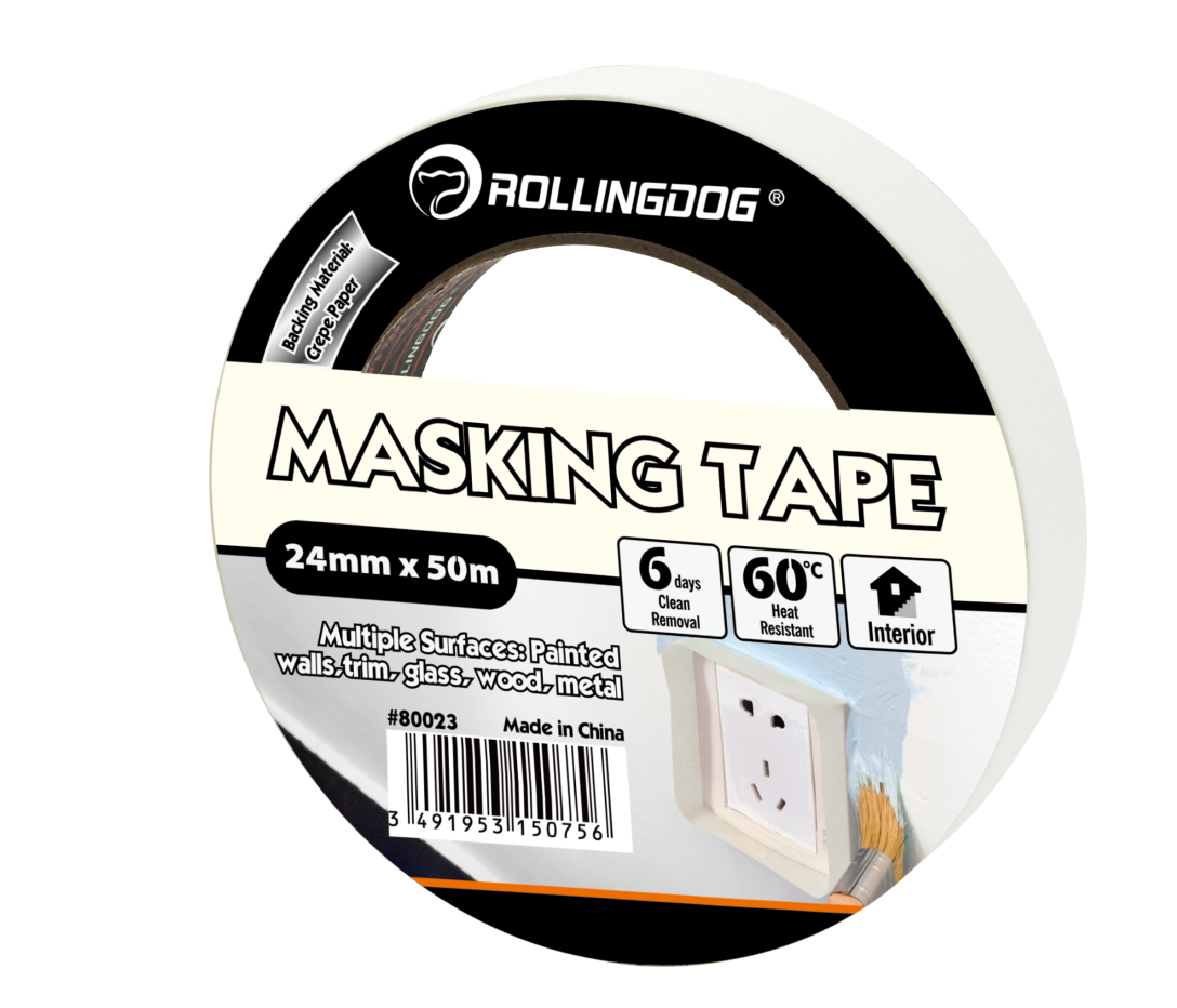 1 inch masking tape with crepe paper backing for clean paint lines