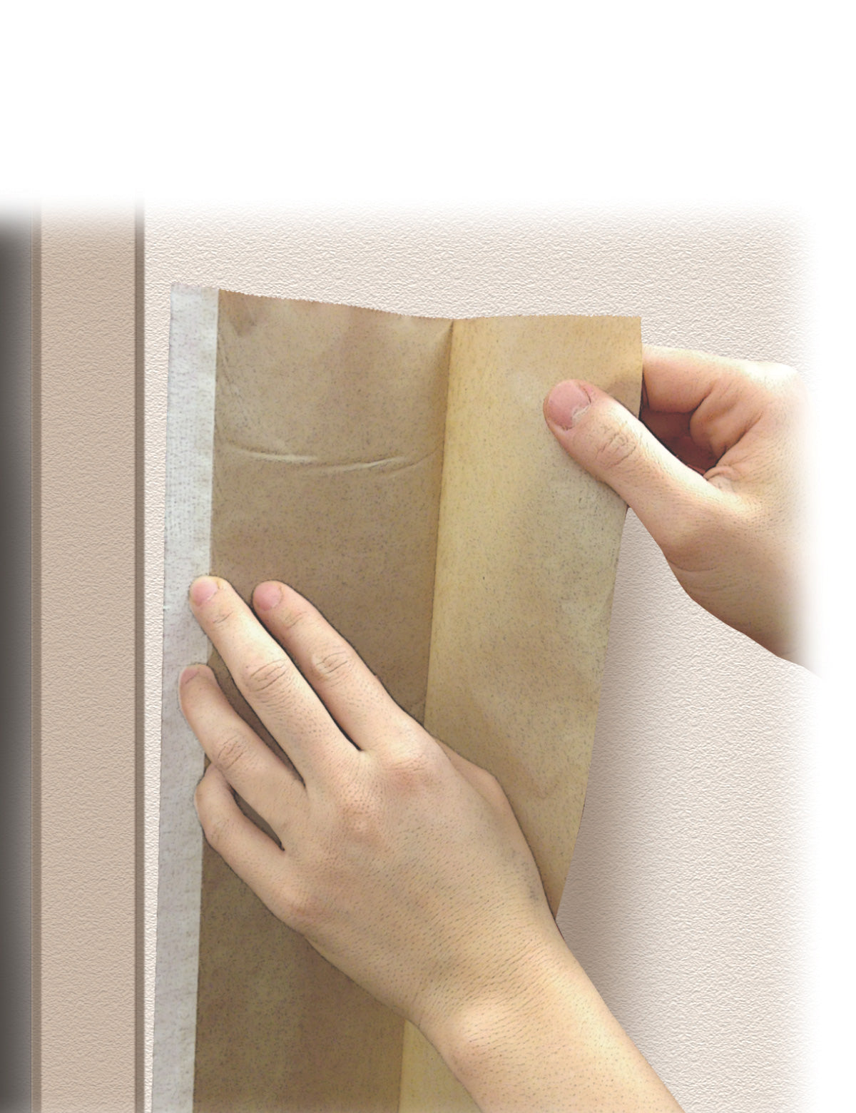 80047-Close-up of masking tape with drop cloth combination applied to trim