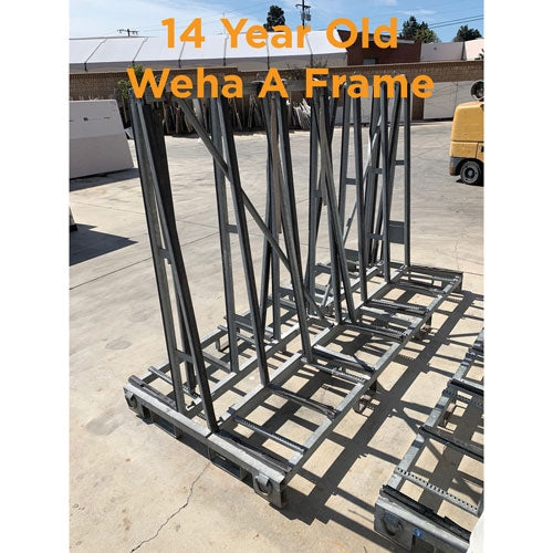 Weha Small Double-Sided A-Frame Transport Cart 78" x 43" x 58" | In-Use View | a frame cart | Pro Tool Haus