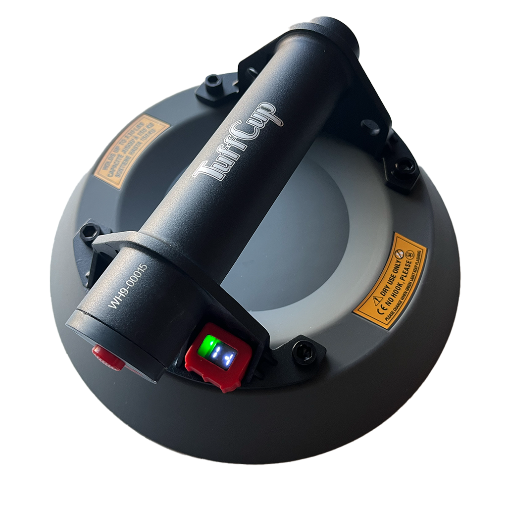 Tuffcup 9 inch Vacuum Cup Electric Vacuum Cup Battery Powered vacuum suction cup Glass Installation