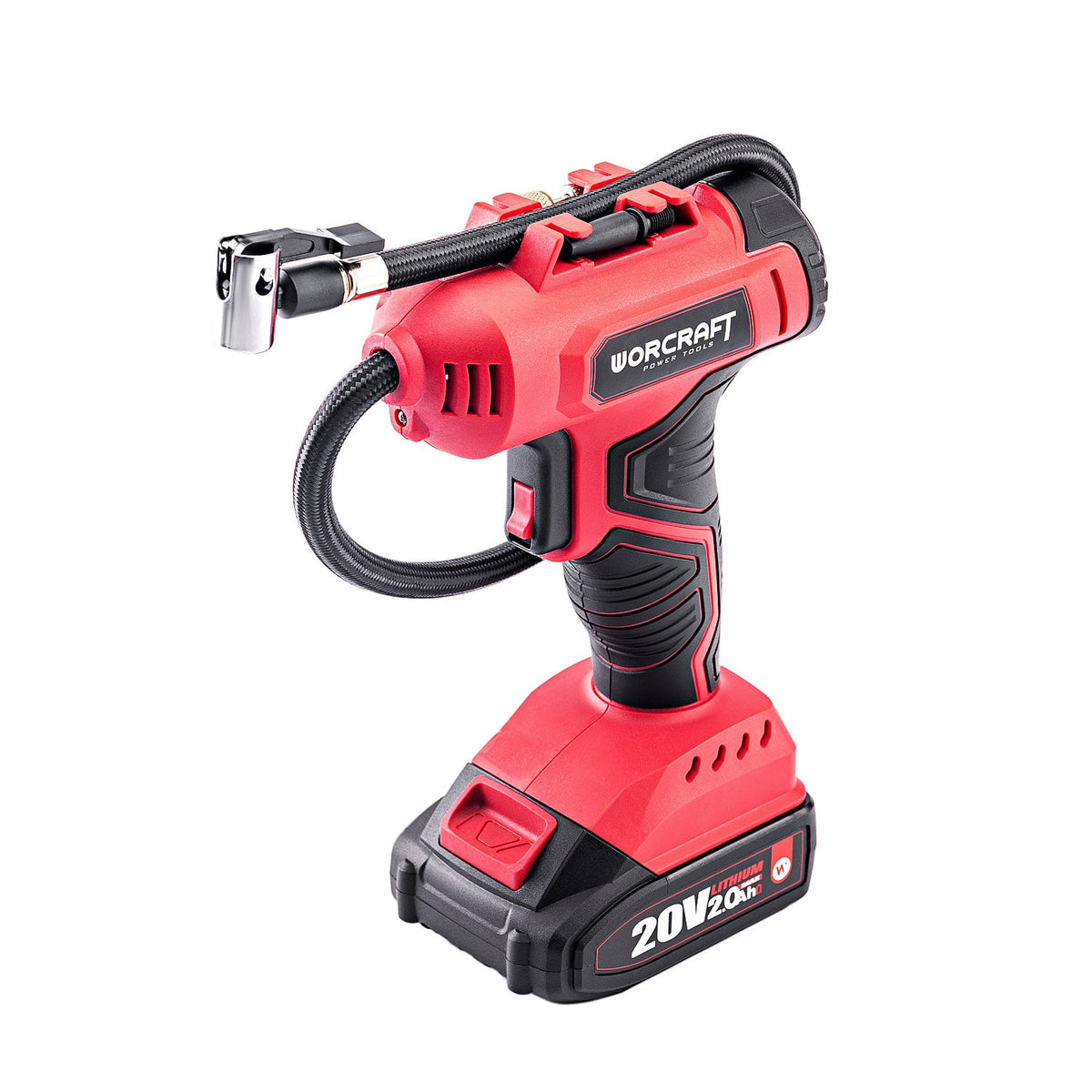 WorCraft 20V Cordless Tire Inflator Kit with 2.0Ah Battery Options & Charger