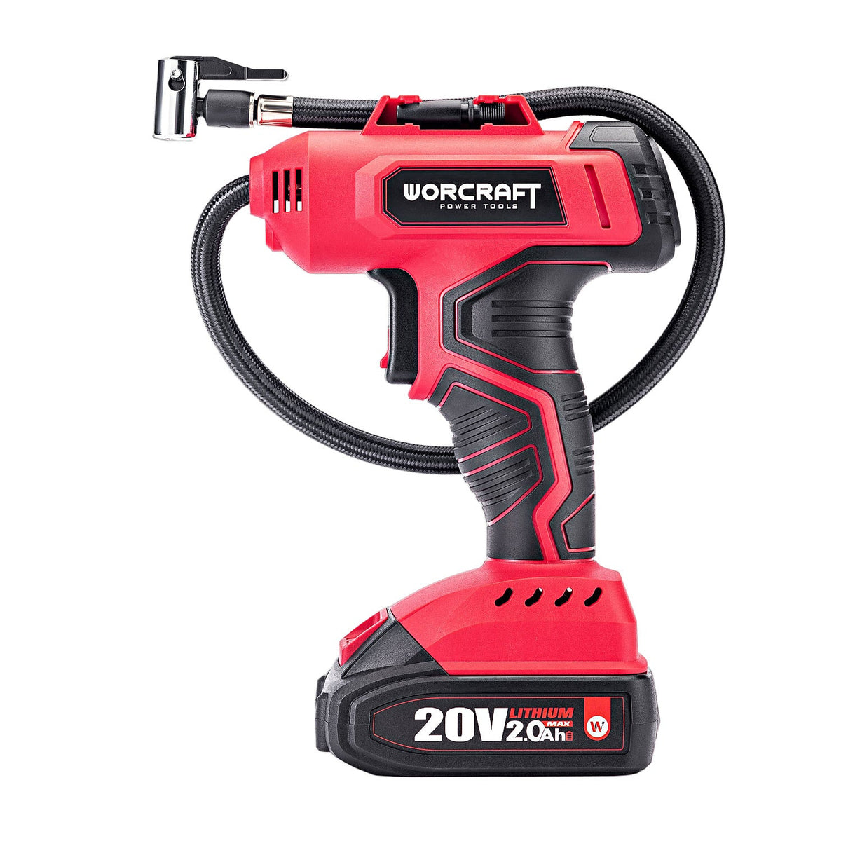 WorCraft 20V Cordless Tire Inflator Kit with 2.0Ah Battery Options & Charger