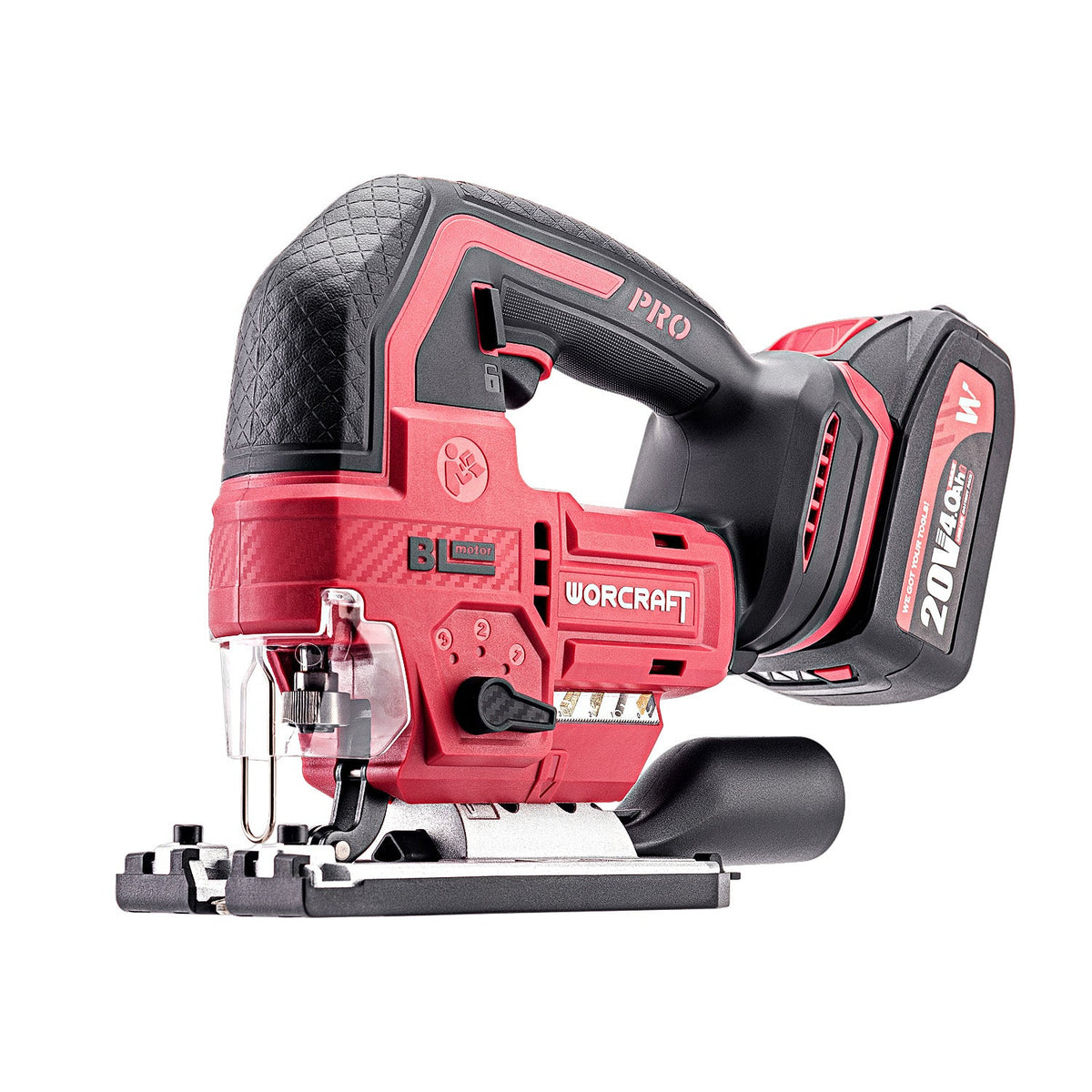 WorCraft 20V Brushless Jigsaw Kit with 4.0Ah Battery Options & Charger