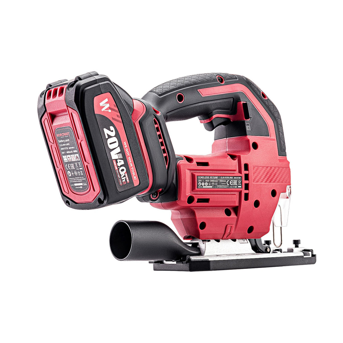 WorCraft 20V Brushless Jigsaw Kit with 4.0Ah Battery Options & Charger
