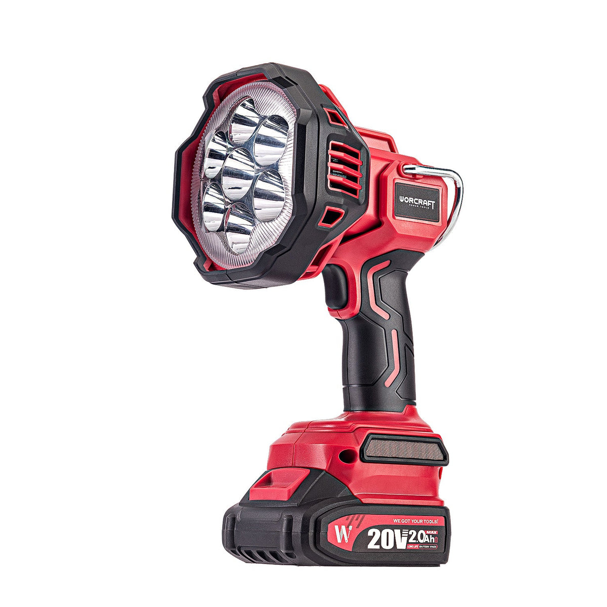 WorCraft 20V Cordless LED Spotlight Kit with 2.0Ah Battery Option & Charger