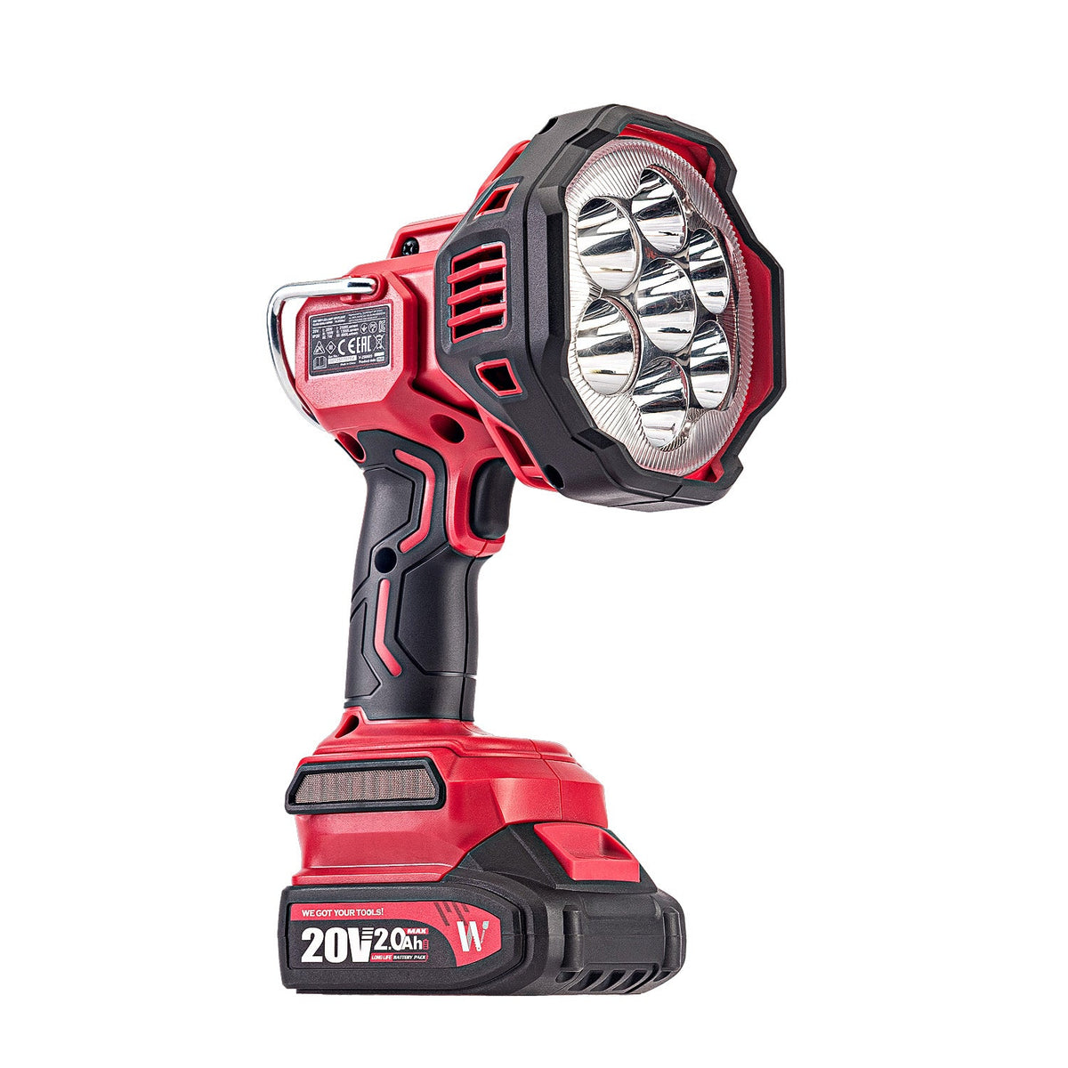 WorCraft 20V Cordless LED Spotlight Kit with 2.0Ah Battery Option & Charger