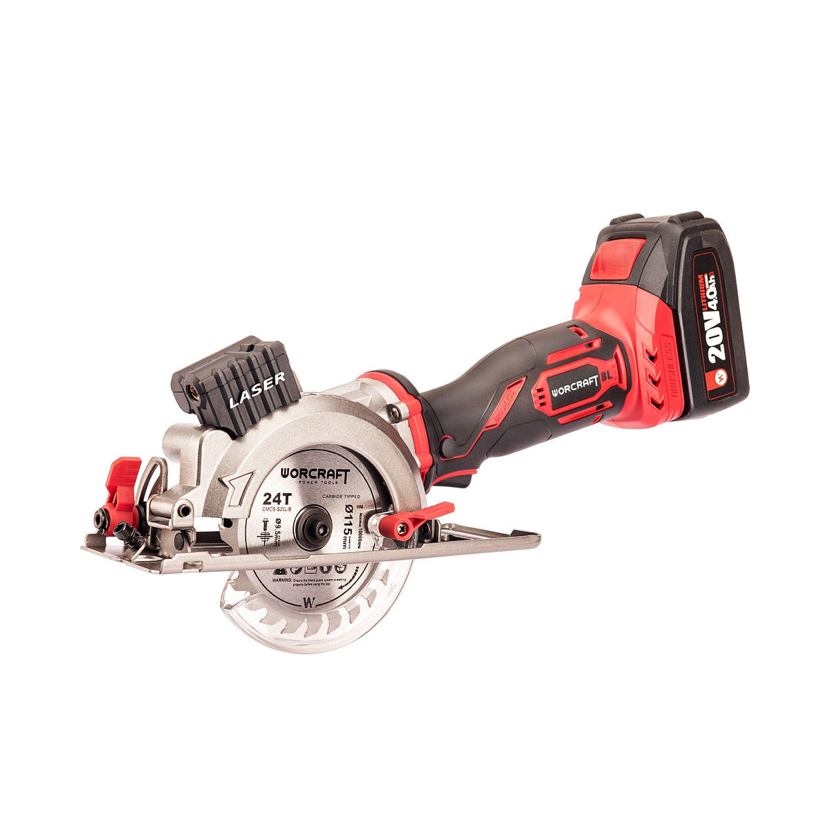WorCraft 20V Brushless Mini Circular Saw Kit with 4.0Ah Battery Options & Charger