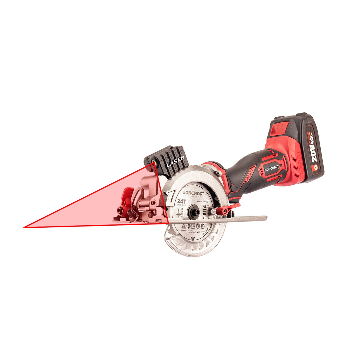 WorCraft 20V Brushless Mini Circular Saw Kit with 4.0Ah Battery Options & Charger