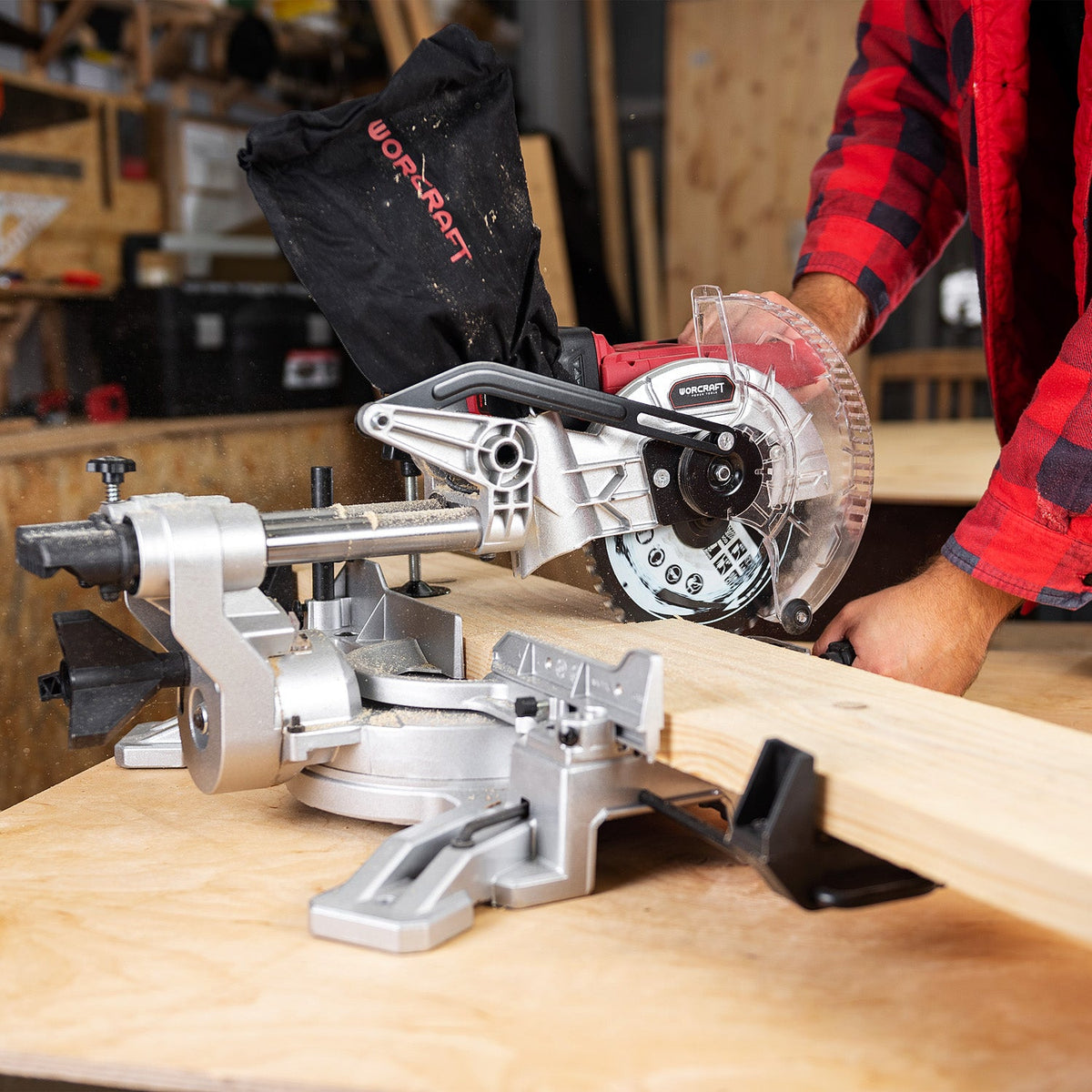 WorCraft 20V Cordless Sliding Miter Saw Kit with 4.0Ah Battery Options & Charger